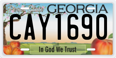 GA license plate CAY1690