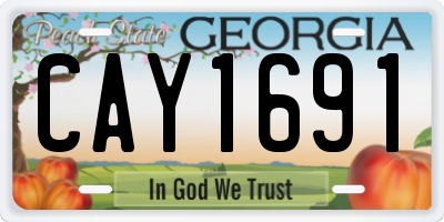 GA license plate CAY1691