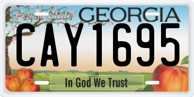 GA license plate CAY1695
