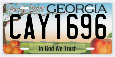 GA license plate CAY1696