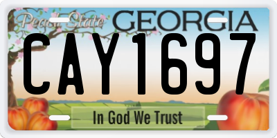 GA license plate CAY1697