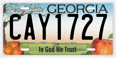 GA license plate CAY1727