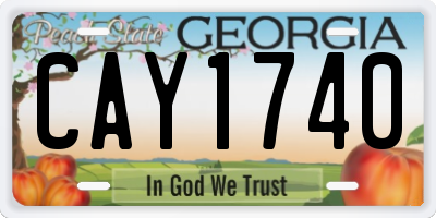 GA license plate CAY1740