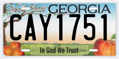 GA license plate CAY1751