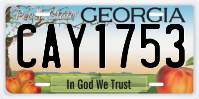 GA license plate CAY1753