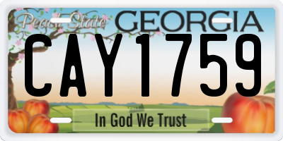 GA license plate CAY1759