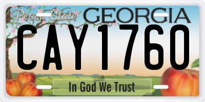 GA license plate CAY1760
