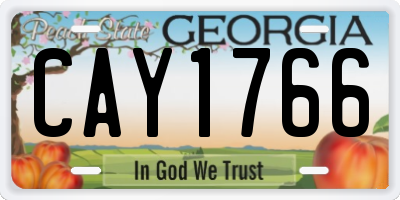 GA license plate CAY1766