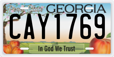 GA license plate CAY1769