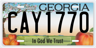 GA license plate CAY1770