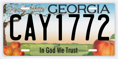 GA license plate CAY1772