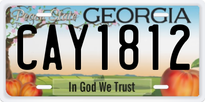 GA license plate CAY1812