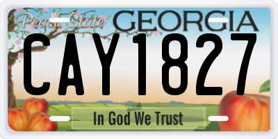 GA license plate CAY1827