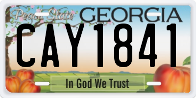 GA license plate CAY1841