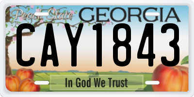 GA license plate CAY1843