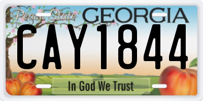 GA license plate CAY1844
