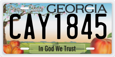 GA license plate CAY1845