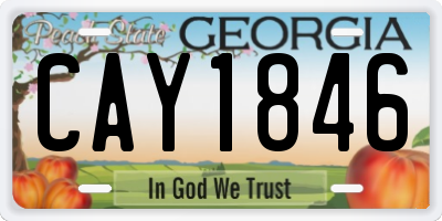 GA license plate CAY1846