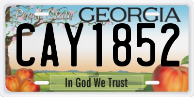 GA license plate CAY1852