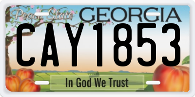GA license plate CAY1853