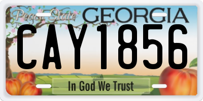 GA license plate CAY1856