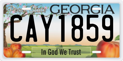 GA license plate CAY1859