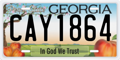 GA license plate CAY1864