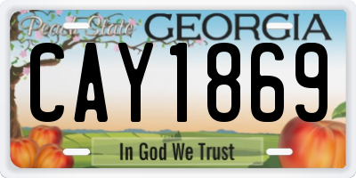 GA license plate CAY1869