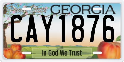 GA license plate CAY1876