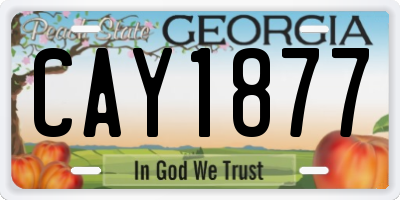 GA license plate CAY1877