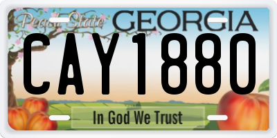 GA license plate CAY1880