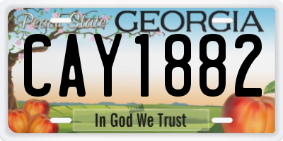 GA license plate CAY1882