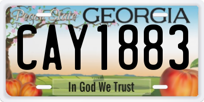 GA license plate CAY1883