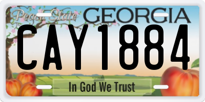 GA license plate CAY1884