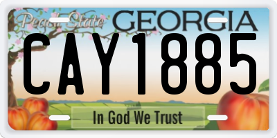 GA license plate CAY1885