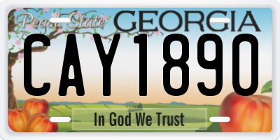 GA license plate CAY1890