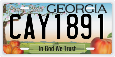 GA license plate CAY1891