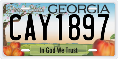 GA license plate CAY1897