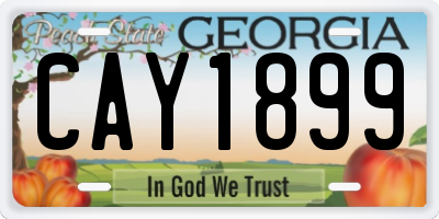 GA license plate CAY1899