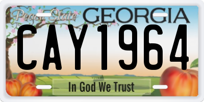 GA license plate CAY1964