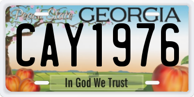 GA license plate CAY1976