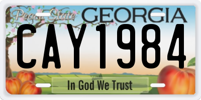 GA license plate CAY1984