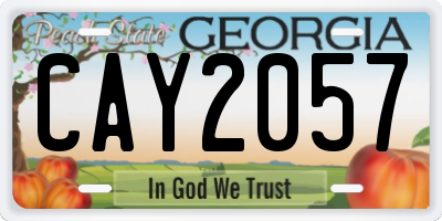 GA license plate CAY2057