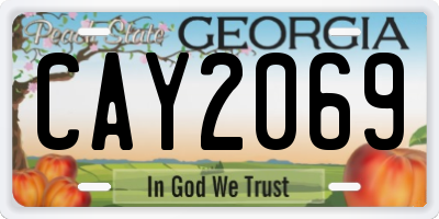 GA license plate CAY2069