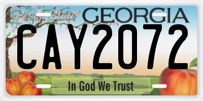 GA license plate CAY2072