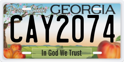 GA license plate CAY2074