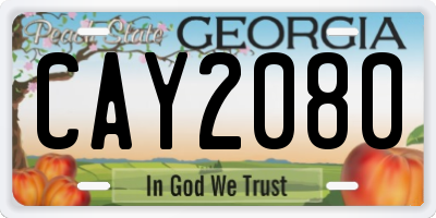 GA license plate CAY2080