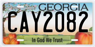 GA license plate CAY2082
