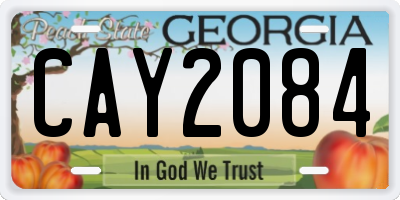 GA license plate CAY2084