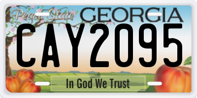 GA license plate CAY2095